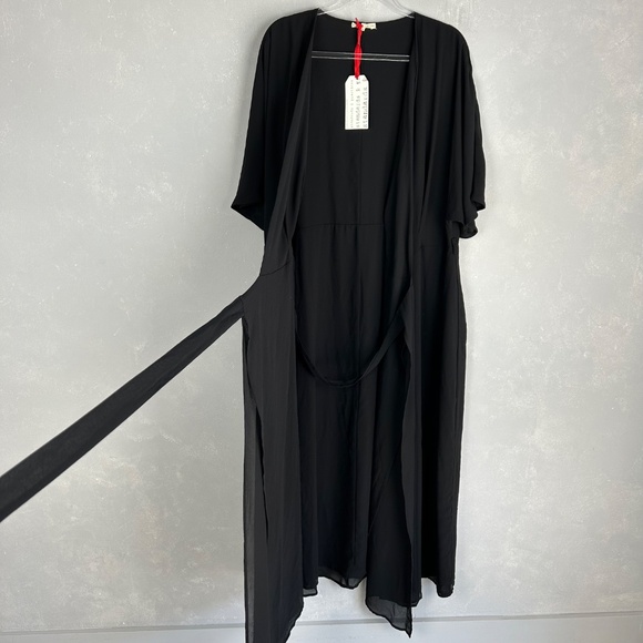 Standards and Practices wrap maxi dress plus size 2X black chiffon FLAWED - Picture 13 of 15
